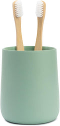 Matte Sage Green Toothbrush and Toothpaste Holder and Cup by YEWDesign