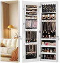 LVSOMT Over The Door Jewelry Organizer, 6 LED Wall Mounted Jewelry Cabinet