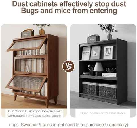 AnywaysWood 46" H Solid Wood Bookcase,3 tireTall Black Book case with