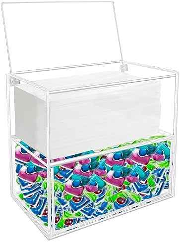 Dryer Sheet Holder Box Acrylic Laundry Sheets Container Storage Dispenser