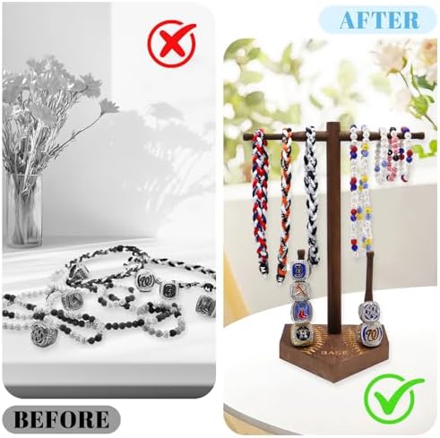 Wooden Baseball or Softball Drip Necklace Organizer Holder, Ring Holder