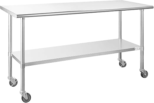 Hally Stainless Steel Table for Prep & Work 24 x 72 Inches by HallySinksTablesH