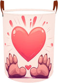 Laundry Baskets 15.7x19.7 Inch Large Paw Print Heart Design Collapsible Laundry by Wdesyadms