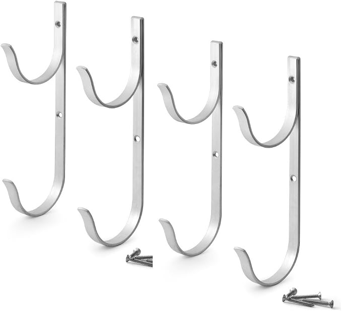 Aquatix Pro Pool Pole Hanger Premium 4pc Aluminium Holder Set, Ideal Hooks by AquatixPro