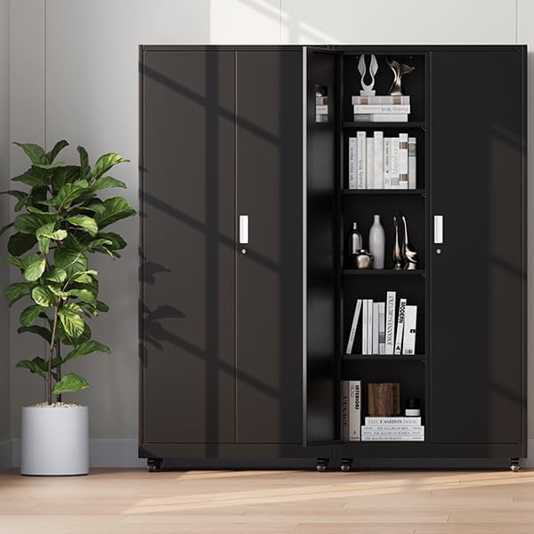 Metal Broom Closet, Garage Storage Cabinet, Tool Chest Bathroom Cabinet - Image 4