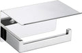 LANC Toilet Paper Holder with Shelf Silver Chrome Toilet Tissue Roll Holder by LANC