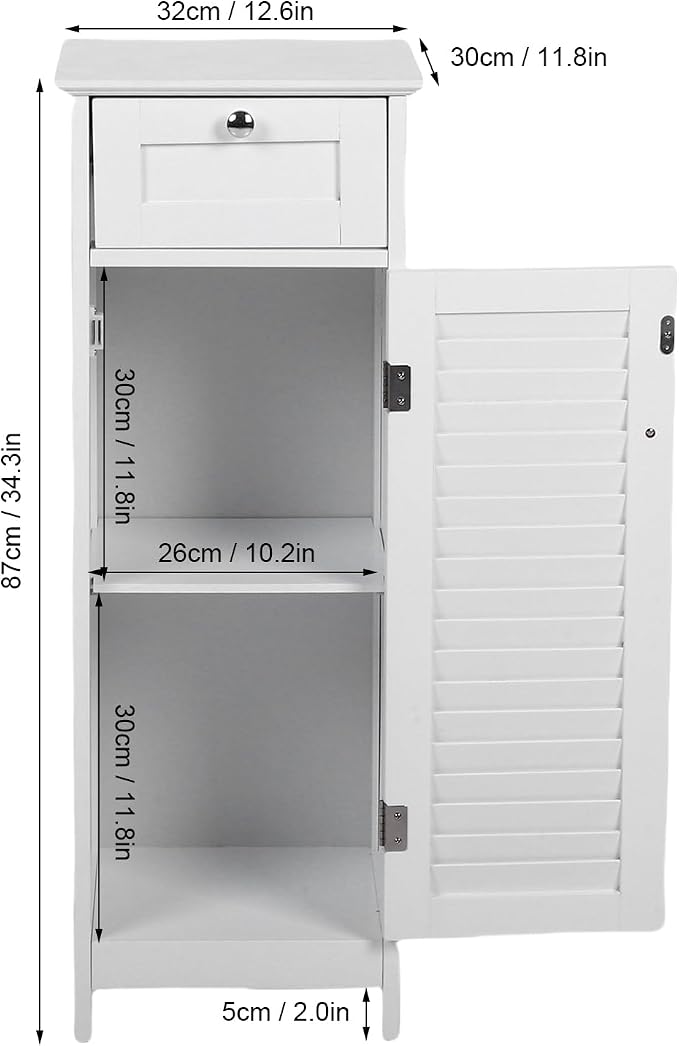 Modern Style Bathroom Storage Cabinet Made of Sturdy MDF Equipped - Image 2