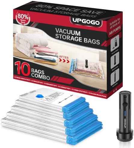UPGOGO Vacuum Storage Bags with Portable Electric Pump,Vacuum Seal
