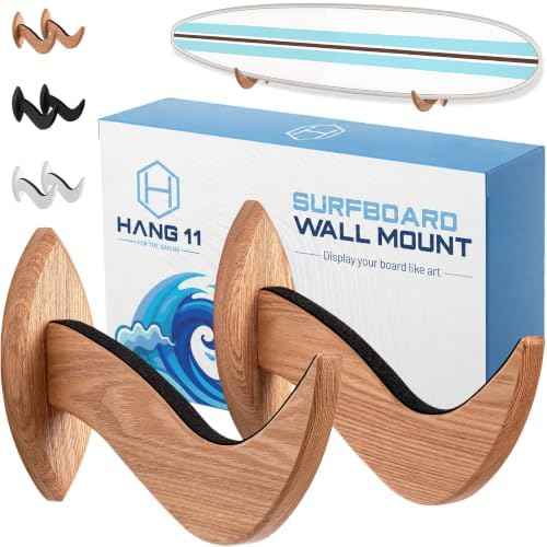 Hang 11 Surfboard Wall Mount - Hardwood Surf Board Wall Hangers
