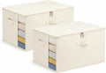 2Pack Canvas Storage Bags for Clothes & Comforters with Clear Window