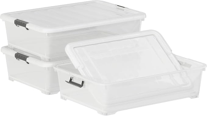 Morcte 50 Quart Clear Plastic Under Bed Storage Box - Image 7