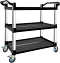 3 Tier Rolling Cart with Hair-Proof Wheels, Plastic Utility Service Cart by Befeshine