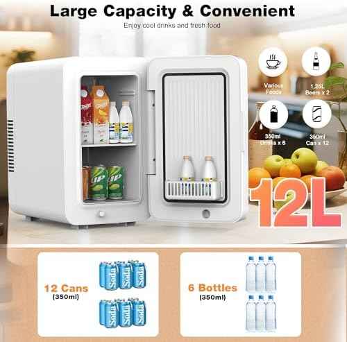 Kikihouse 12L/22L Mini Fridge for Bedroom, Small Refrigerator for Skincare
