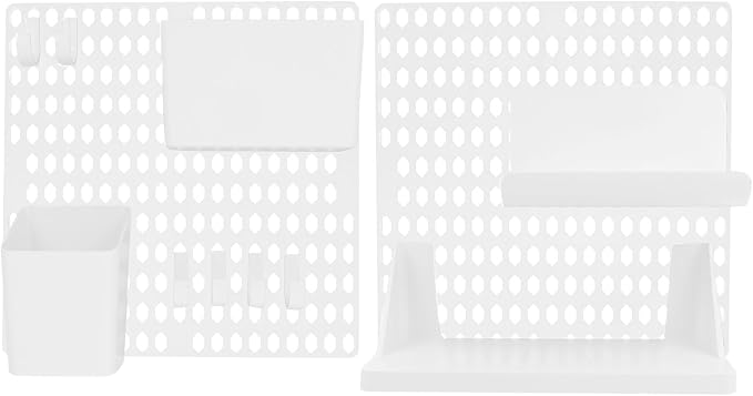 Punch Pegboard Shelf Display Wall Organizer Kit Plastic Lightweight Wall by SOLUSTRE