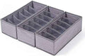 Qozary 3 Pack Sock Underwear Drawer Organizer Dividers, Collapsible