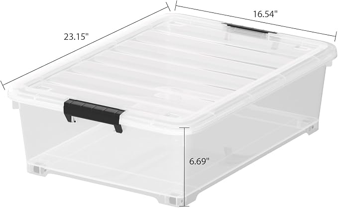 Sandmovie 4-Pack 25 Qt Plastic Under Bed Storage Organizer Bin - Image 2