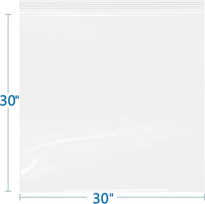 iMailer- 30" x 30" 50 Pack- 2 Mil Resealable Zip Bags- Clear Plastic Bags - Image 2