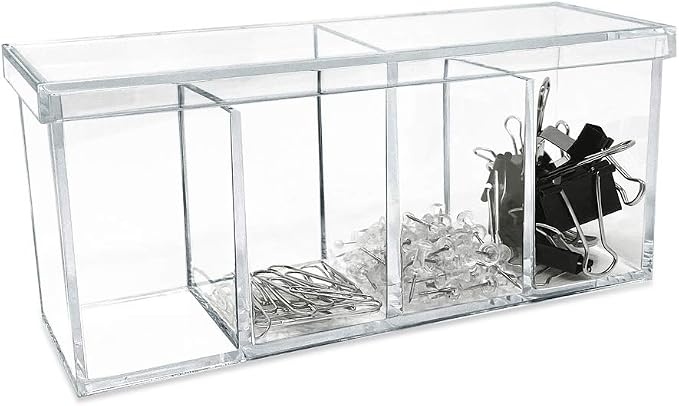 Isaac Jacobs 2-Pack 4-Compartment Clear Acrylic Organizers - Image 6