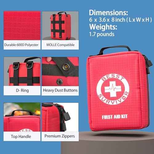 Besst Survivor Premium First Aid Kit - Waterproof Molle Medical Bag