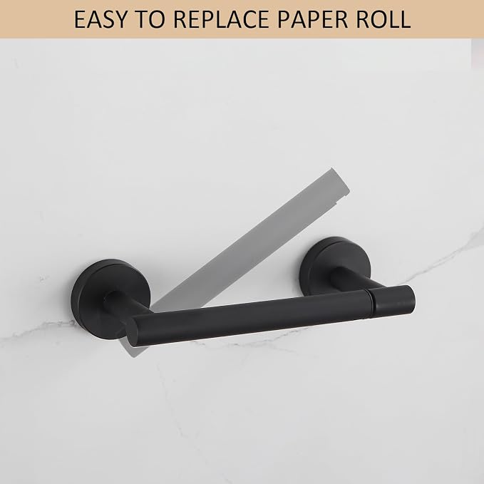 BGL Toilet Paper Holder Black Wall Mount, Bathroom Toilet Paper Holder Matte - Image 2