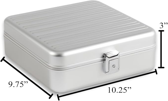 Bey-Berk Personalized Prague Aluminum 9-Slot Watch Case, Locking Travel Metal - Image 4