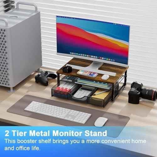 gianotter Computer Monitor Stand Riser with Drawer