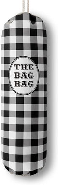 Black White Buffalo Check Plaid Grocery Bags Holder Organizer by HiLus