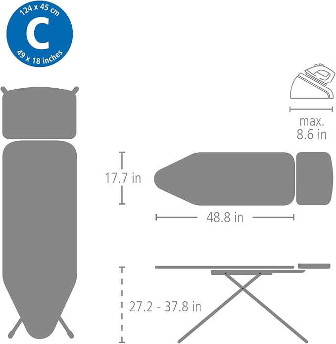 Brabantia - Ironing Board C - Extra Large Steam Iron Rest - Adjustable in - Image 7