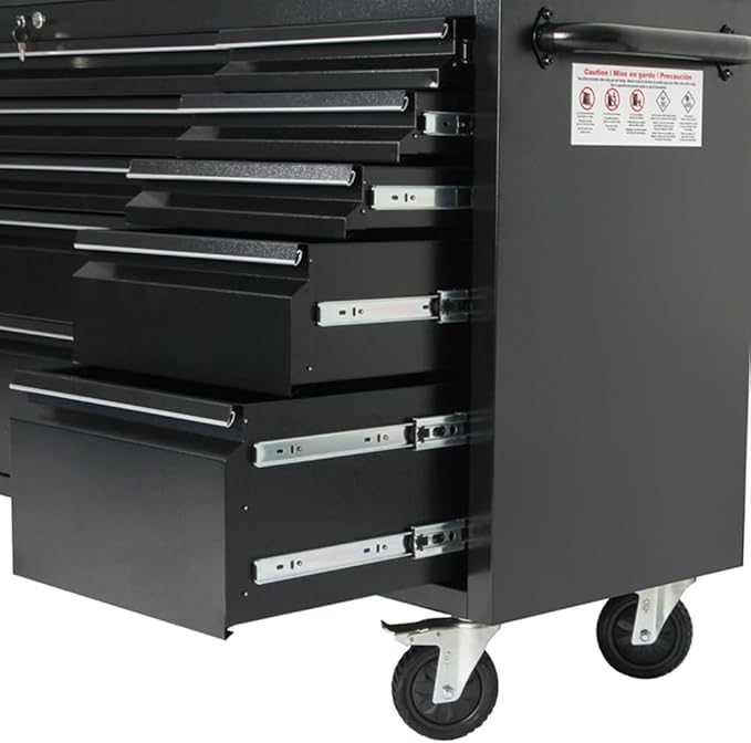 72" Rolling Tool Chest with 15 Drawers, Lockable Storage Cabinet, Assembled - Image 3