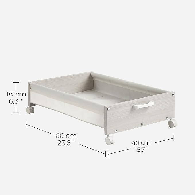 Under Bed Storage with Wheels, Wooden Under Bed Drawers On Wheels, Rolling - Image 4