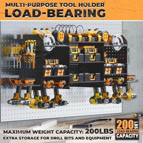 Upgraded Large Power Tool Organizer Wall Mount with Charging Station