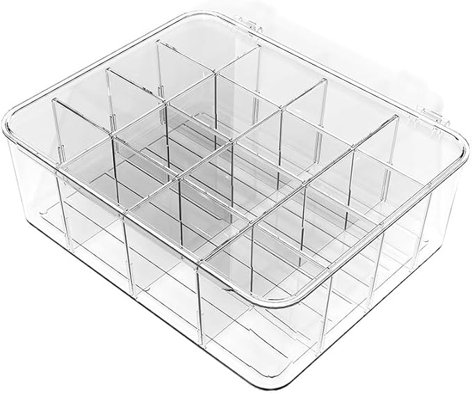 Tea Bag Organizer with Lid, Acrylic Tea Bag Holder by Unknown