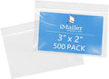 iMailer - 3" x 2" 500 Pack- 2 Mil Resealable Zip Bags- Small Clear Plastic Bags by iMailer