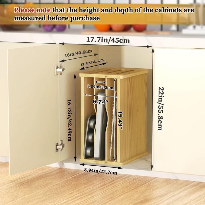 4 Tier Tray Dividers for Cabinets, Kitchen Vertical Baking Sheet
