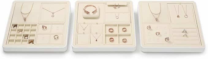 Oirlv Microfiber 4 Slots Jewelry Earring Display Tray Earring Display Organizer - Image 4
