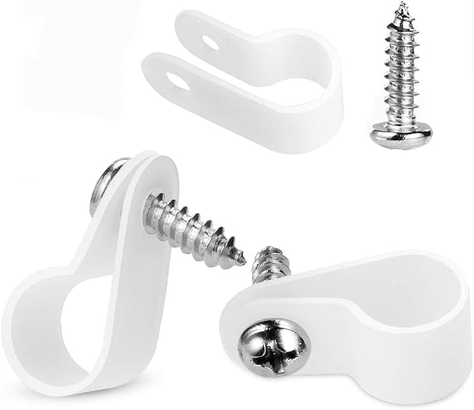 LOKMAN 100 Pack 1/2 Inch Rope Light P-Style Mounting Clips by LOKMAN