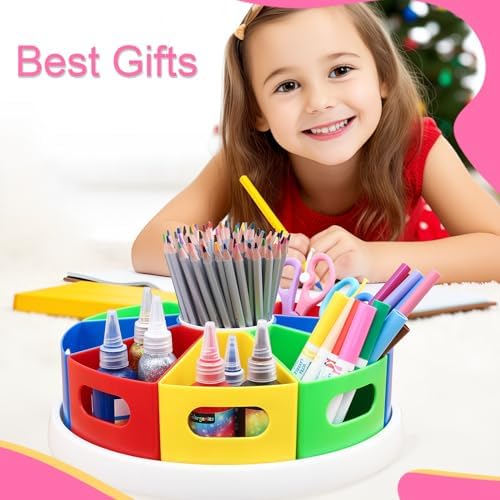 MeCids Rotating Desk Organizer Kids Art Supply Storage and