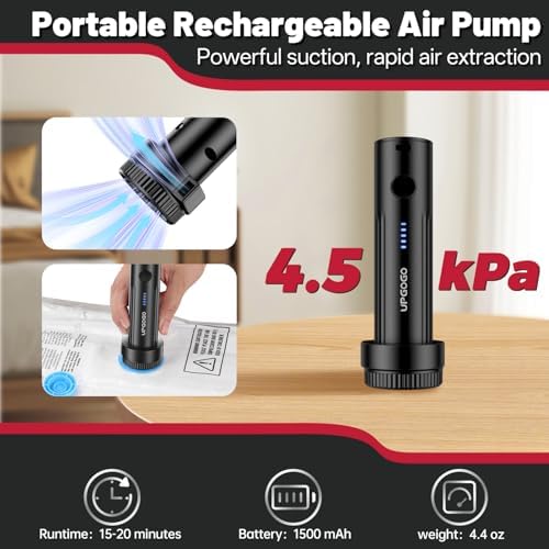 UPGOGO Vacuum Storage Bags with Portable Electric Pump,Vacuum Seal