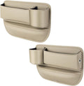 2-Pack Car Leather Cup Holder Gap Bag, Adjustable Car Seat Gap Storage Box by CONEATI