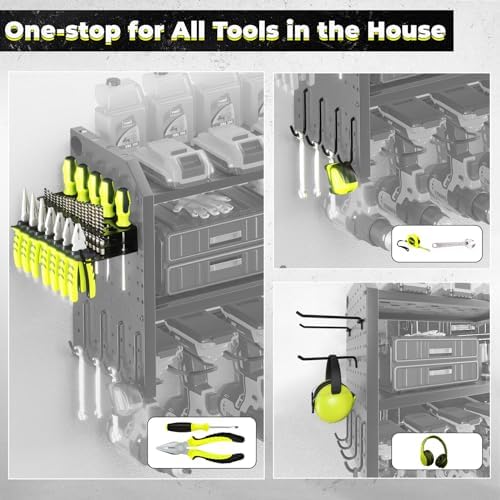KAFAHOM Power Tool Organizer,Large 8 Drill Holder Wall Mount,Heavy