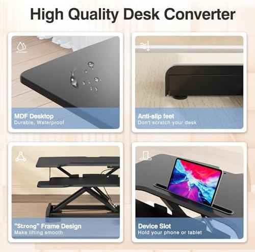 32" Standing Desk Converter, Quick Sit to Stand Desk Riser