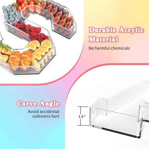 11" Acrylic Letter Charcuterie Tray,Fillable Alphabet & Number