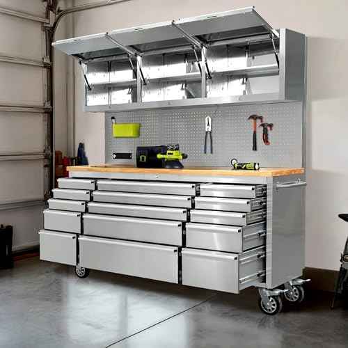 CT Copper Tailor 72-inch Rolling Tool Chest with 15 Drawers,Stainless Steel