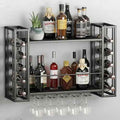 Wall Mounted Wine Rack, 31.5" W x 9.8" D x 21.6" H