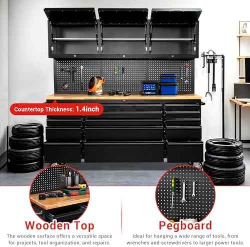 CT Copper Tailor 72-inch Rolling Tool Chest with 15 Drawers,Black