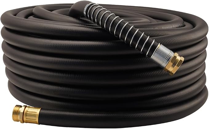 WiseFlow Garden Hose 100FT x 3/4", Heavy Duty Rubber Hose, Water Hose by Unknown