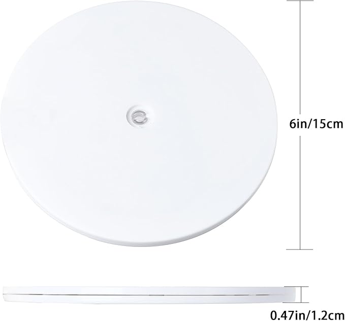 6 inch Lazy Susan Turntable White Acrylic Ball Bearing Rotating Tray - Image 3