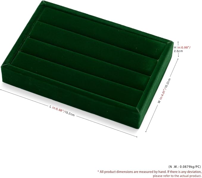 Green Velvet Jewelry Display Tray - Image 4