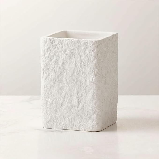 White Stone-Look Toothbrush Holder by LUNESTELLA