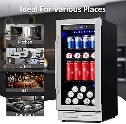 Velivi 15 Inch Beverage Refrigerator and Cooler - 125Cans Capacity
